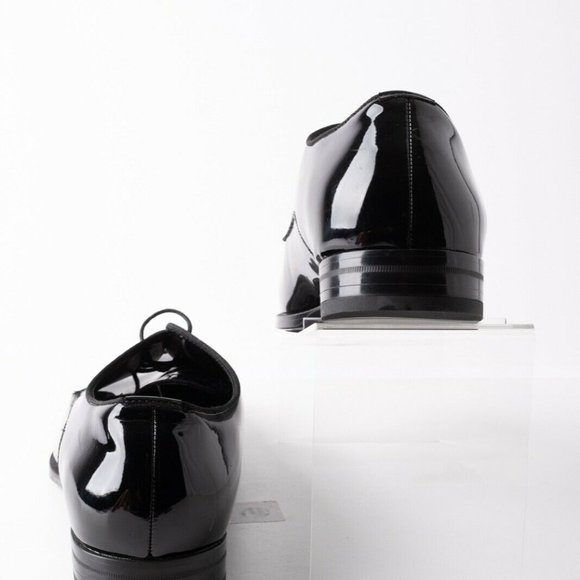 Zara Mens Black Derby Shoes Patent Finish Sz 12 45 - Picture 6 of 11